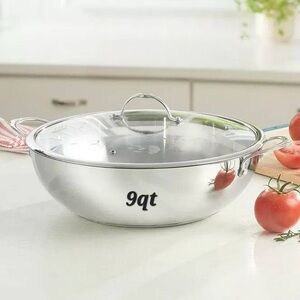 Stainless Steel 9qt Cookware with Glass Lid